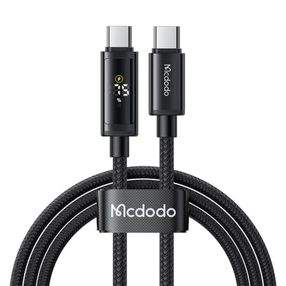 USB-C - USB-C Data- en Oplaadkabel McDodo CA-8000 Display, 100W, 1.2m, Zwart