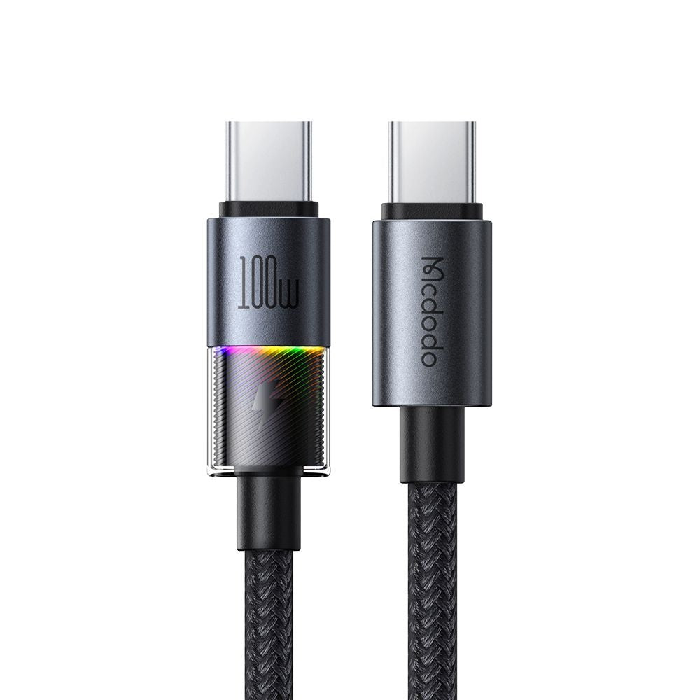 Data- en Oplaadkabel USB-C - USB-C McDodo CA-8200 Colorful, 100W, 1.2m, Zwart