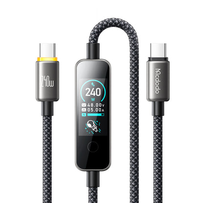 USB-C Data- en Oplaadkabel - USB-C McDodo CA-8750 Display, 240W, 1,2m, Zwart