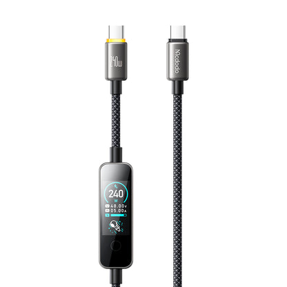 USB-C Data- en Oplaadkabel - USB-C McDodo CA-8750 Display, 240W, 1,2m, Zwart