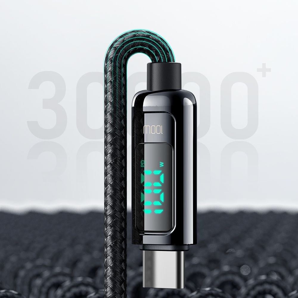 Data- en Oplaadkabel USB-C - USB-C McDodo CA-8820 Display, 100W, 1.2m, Zwart