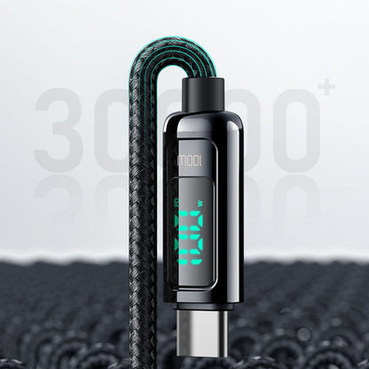 Data- en Oplaadkabel USB-C - USB-C McDodo CA-8820 Display, 100W, 1.2m, Zwart