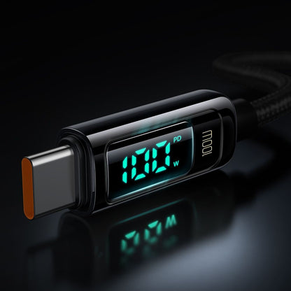 Data- en Oplaadkabel USB-C - USB-C McDodo CA-8820 Display, 100W, 1.2m, Zwart