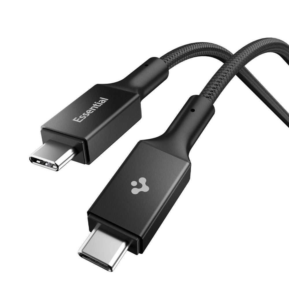 Data- en Oplaadkabel USB-C - USB-C Spigen EB10010CC, 100W, 1m, Zwart