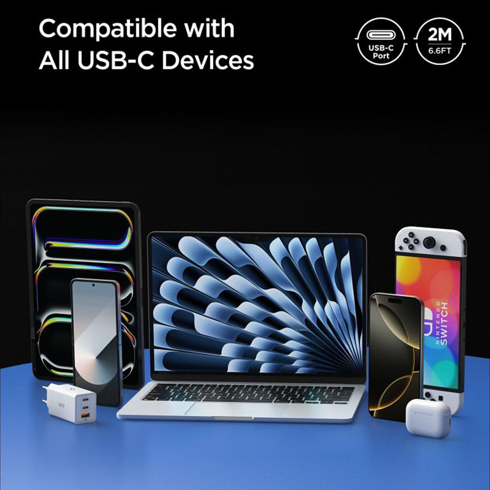 USB-C Data and Charging Cable - USB-C Spigen EB10020CC, 100W, 2m, White ACA08775