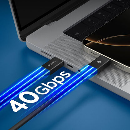 USB-C Data- en Oplaadkabel - USB-C Spigen EB24012CC, 240W, 1.2m, Zwart