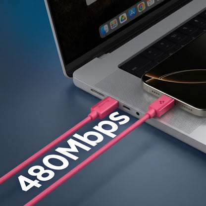 USB-C Data- en Oplaadkabel - USB-C Spigen EB6010CC, 60W, 1m, Roze ACA10414