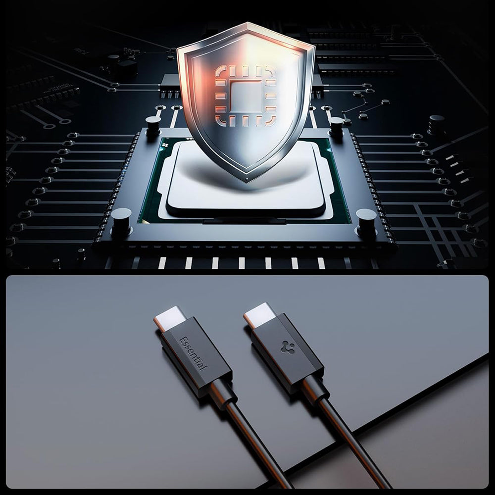 USB-C Data- en Oplaadkabel - USB-C Spigen EB6015CC, 60W, 1,5m, Zwart ACA10417