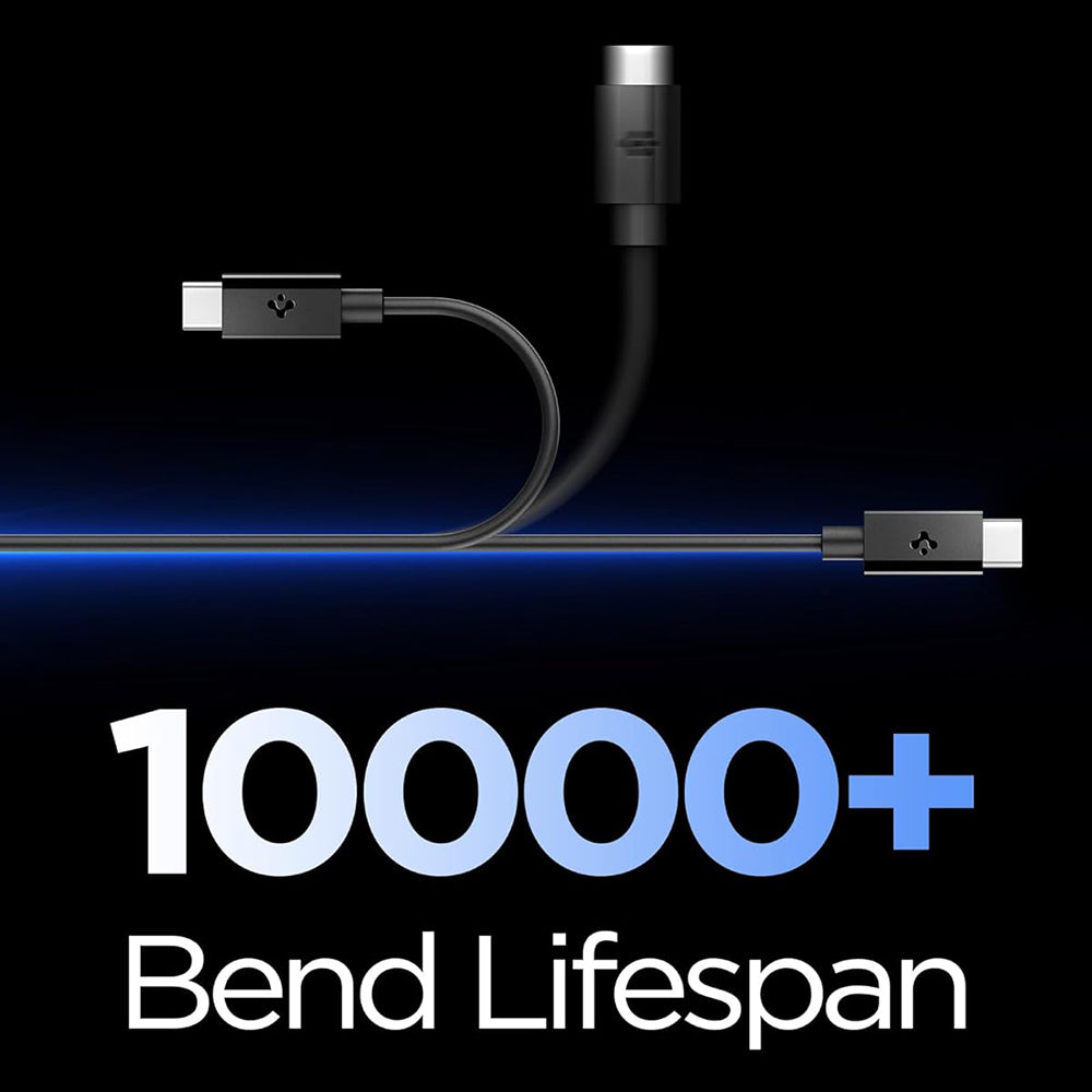 USB-C Data- en Oplaadkabel - USB-C Spigen EB6015CC, 60W, 1,5m, Zwart ACA10417