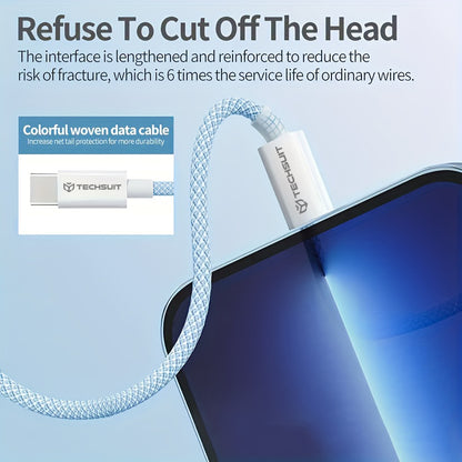 Data- en Oplaadkabel USB-C - USB-C Techsuit PCB114D, 60W, 1m, Roze