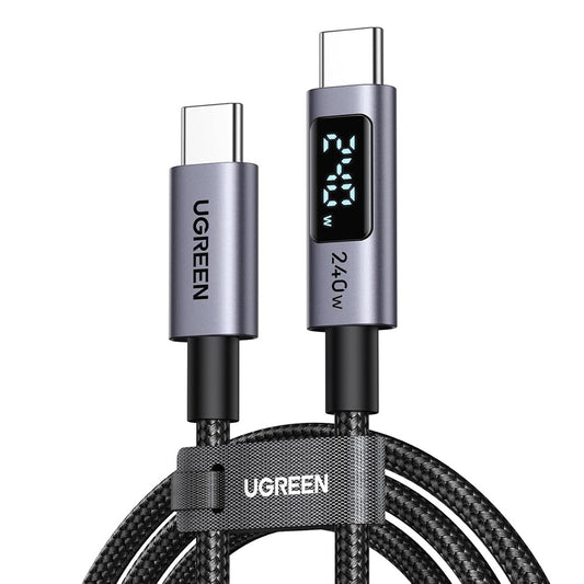 USB-C Data- en Oplaadkabel - USB-C UGREEN 65867 Display, 240W, 2m, Grijs