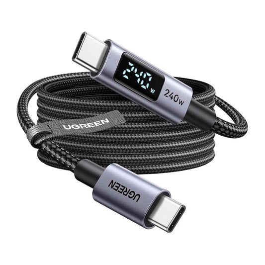 USB-C Data- en Oplaadkabel - USB-C UGREEN 65867 Display, 240W, 2m, Grijs