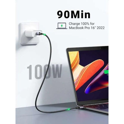 USB-C Data- en Oplaadkabel - USB-C UGREEN L502, 100W, 1m, Gri