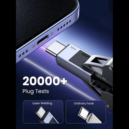 USB-C - USB-C Data- en Oplaadkabel UGREEN L512, 100W, 1m, Gri