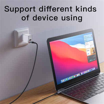 USB-C Data- en Oplaadkabel - USB-C Yesido CA181, 60W, 1.2m, Zwart