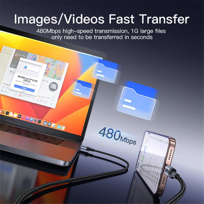 USB-C Data- en Oplaadkabel - USB-C Yesido CA183, 60W, 2m, Zwart