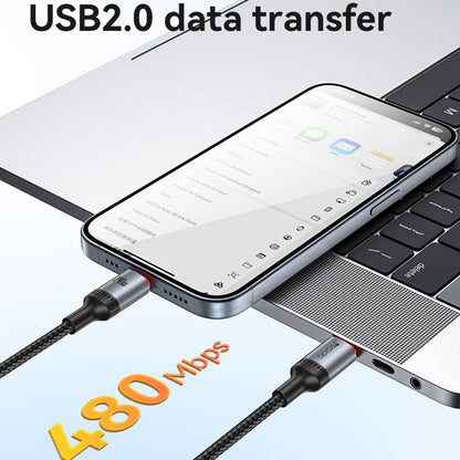 USB-C Data- en Oplaadkabel - USB-C Yesido CA185, 240W, 1.2m, Zwart