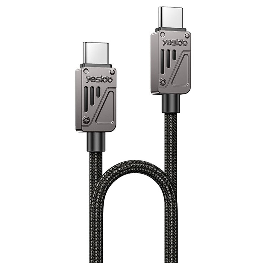 USB-C Data- en Oplaadkabel - USB-C Yesido CA196, 60W, 1.2m, Zwart
