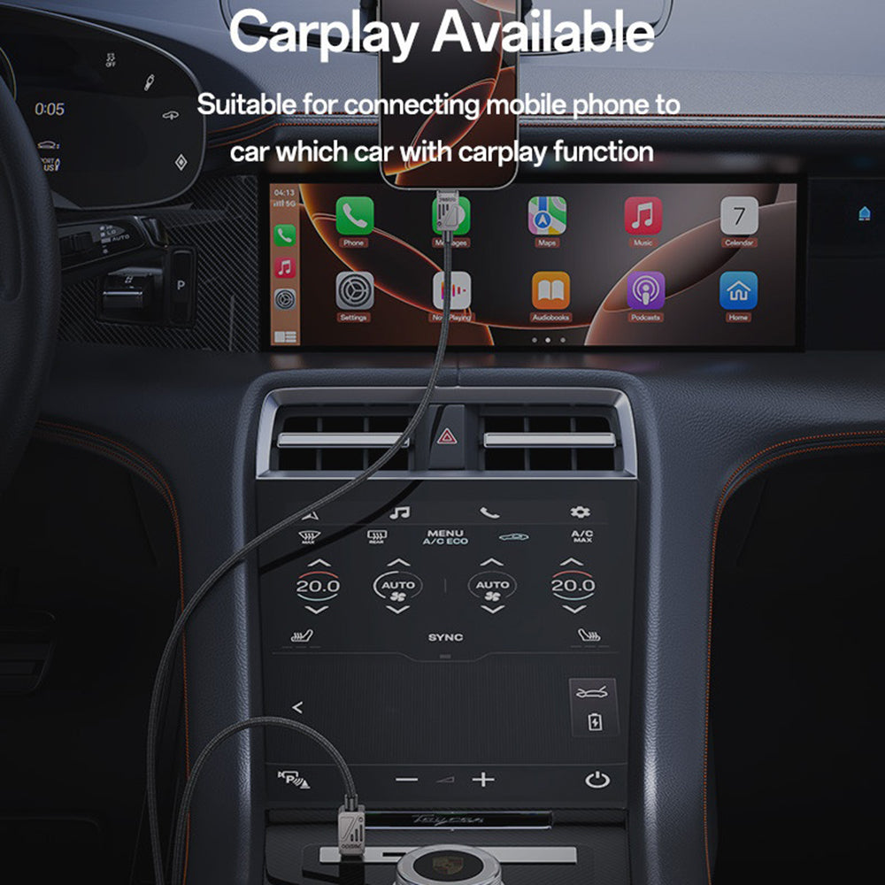 USB-C Data- en Oplaadkabel - USB-C Yesido CA196, 60W, 1.2m, Zwart