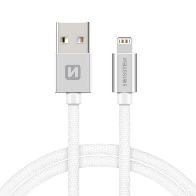 Data- en oplaadkabel USB-A - Lightning Swissten, 18W, 1,2 m, Zilver 71524203