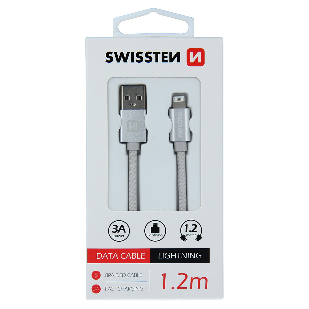 Data- en oplaadkabel USB-A - Lightning Swissten, 18W, 1,2 m, Zilver 71524203