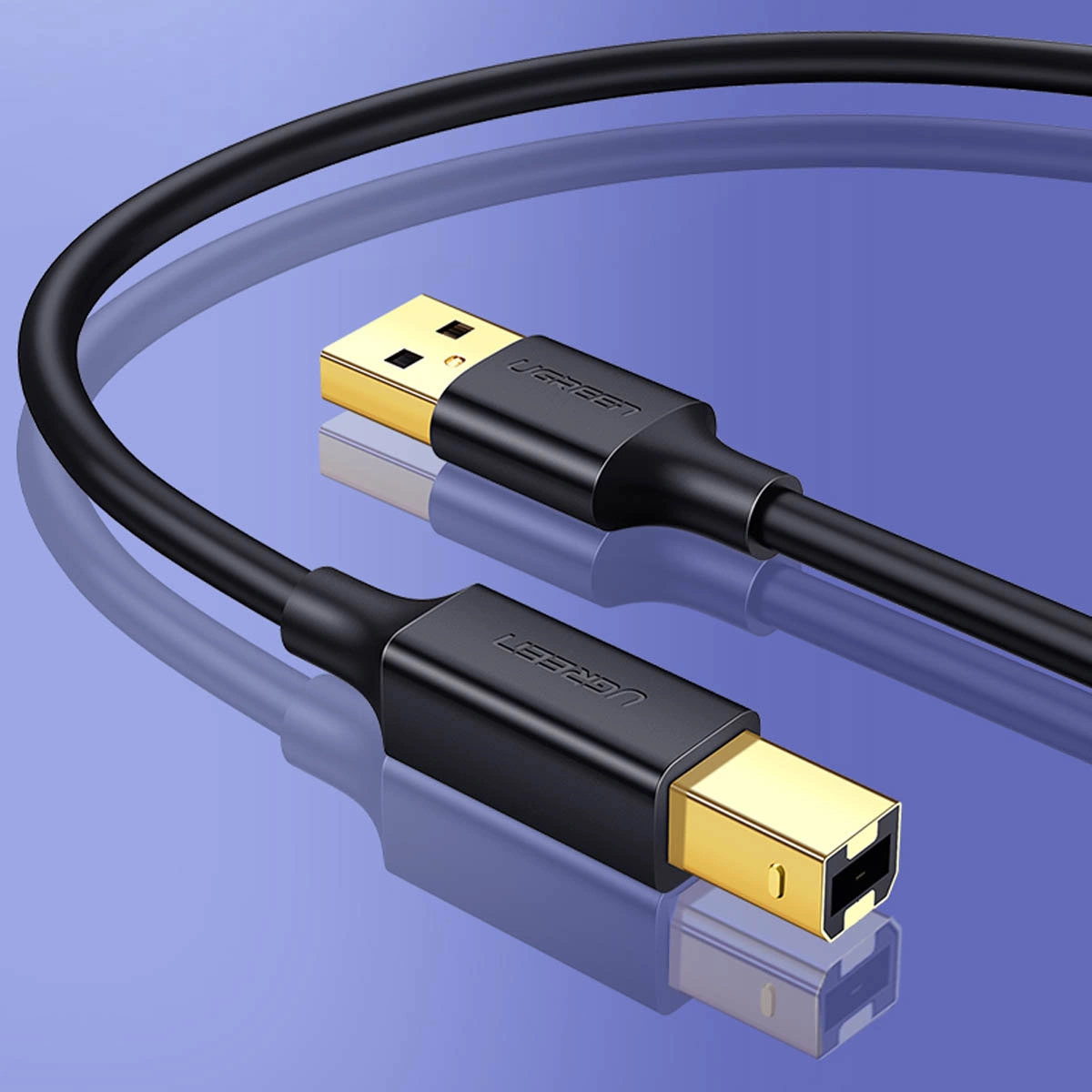 Printer Kabel UGREEN US135, USB-A - USB-B, 5m, Zwart