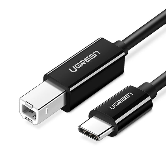 Printerkabel UGREEN US370, USB-C - USB-B, 1m, Zwart 