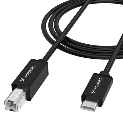 Printerkabel WZK WKDDY1S, USB-C - USB-B, 1m, Zwart