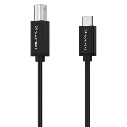 Printerkabel WZK WKDDY1S, USB-C - USB-B, 1m, Zwart