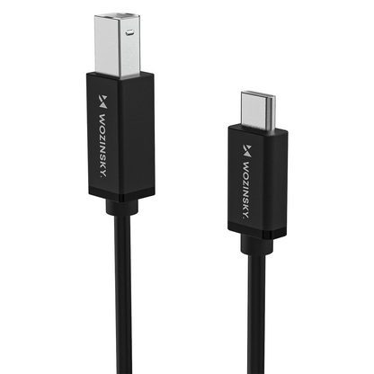 Printerkabel WZK WKDDY1S, USB-C - USB-B, 1m, Zwart