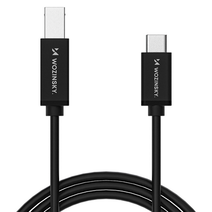 Printerkabel WZK WKDDY1S, USB-C - USB-B, 1m, Zwart