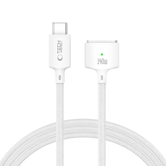 Oplaadkabel Tech-Protect MMC01 Ultraboost, USB-C - MagSafe 3, 140W, 2m, Wit