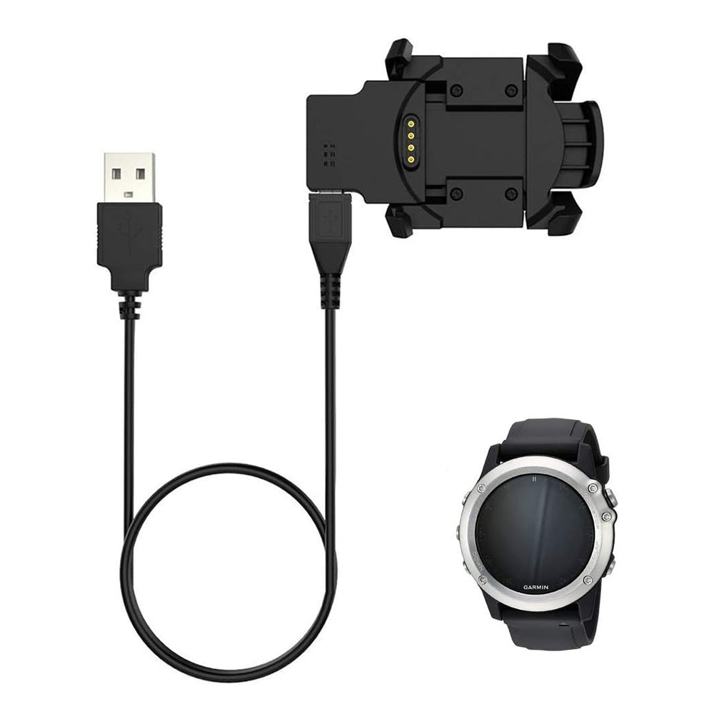 Oplaadkabel Techsuit TGC5 voor Garmin Fenix 3 Sapphire / 3 HR / 3, USB-A, Zwart
