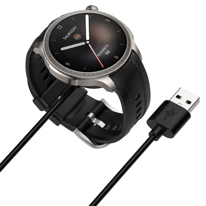 Techsuit THA4 Oplaadkabel voor Amazfit T-Rex 3 / Balance, USB-A, Zwart