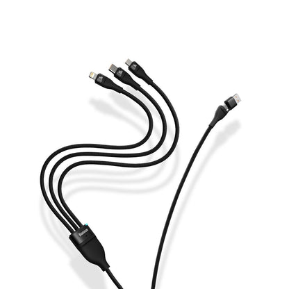 Charging Cable USB-A / USB-C - Lightning / microUSB / USB-C Baseus Flash Series II, 100W, 1.2m, Black CASS030101