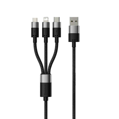 USB-A - Lightning / microUSB / USB-C Baseus StarSpeed 3in1 Oplaadkabel, 20W, 0.6m, Zwart P10319900111-00