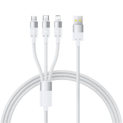 Oplaadkabel USB-A - Lightning / microUSB / USB-C Baseus StarSpeed, 100W, 1.5m, Wit P10319900211-00