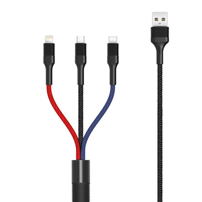 Oplaadkabel USB-A - Lightning / microUSB / USB-C XO Design NB54, 18W, 1.2m, Meerkleurig