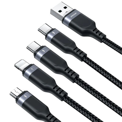 USB-A - Lightning / microUSB / 2 x USB-C Charging Cable Joyroom S-1T4018A18, 20W, 1.2m, Black