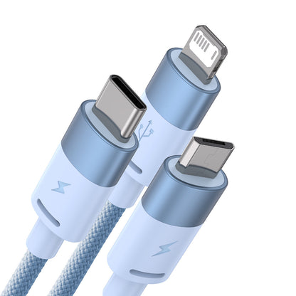 USB-A - Lightning / microUSB / USB-C Baseus StarSpeed 3in1 Oplaadkabel, 20W, 1.2m, Blauw CAXS000017