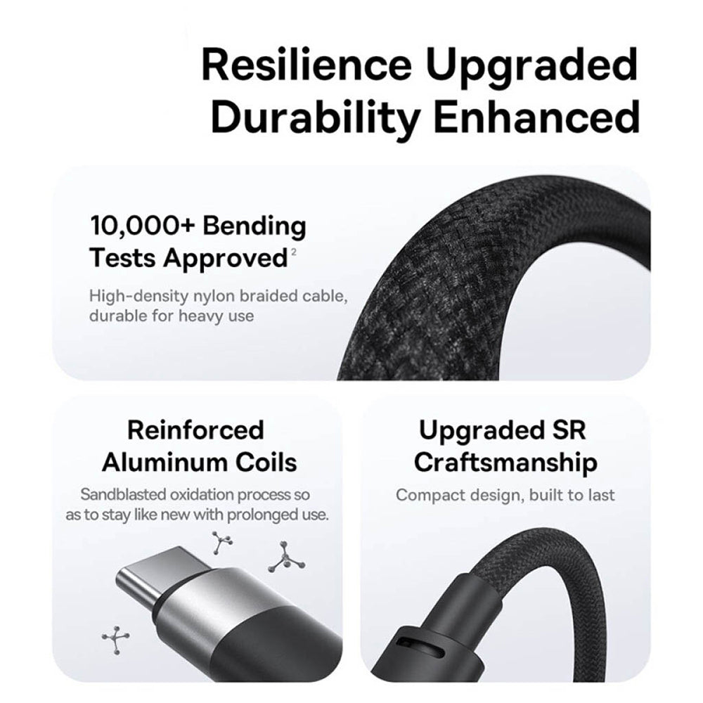 USB-A - Lightning / microUSB / USB-C Baseus StarSpeed 3in1 Oplaadkabel, 20W, 0.6m, Zwart P10319900111-00