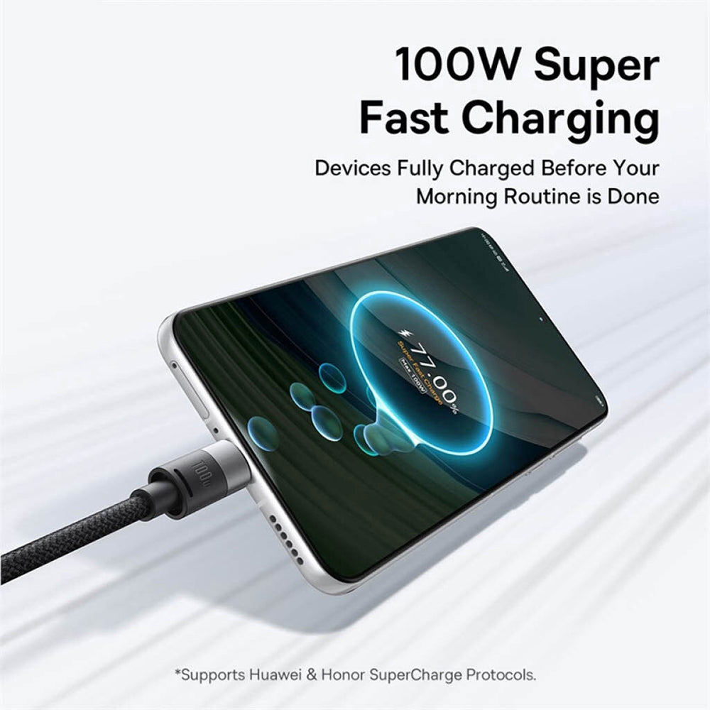 Oplaadkabel USB-A - Lightning / microUSB / USB-C Baseus StarSpeed, 100W, 1.5m, Wit P10319900211-00