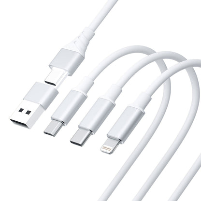 USB-A / USB-C - Lightning / microUSB / USB-C 3MK Hyper 3in1 Oplaadkabel, 12W, 1.5m, Wit