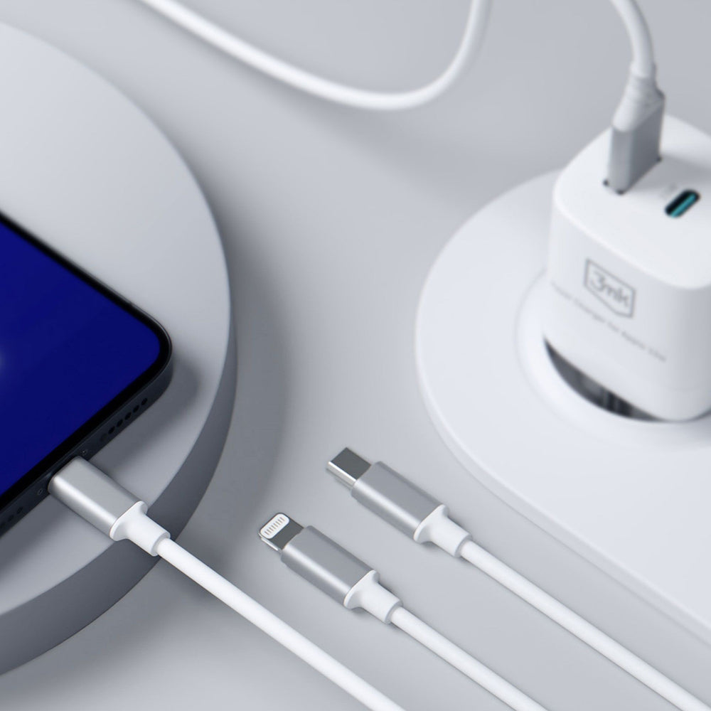 USB-A / USB-C - Lightning / microUSB / USB-C 3MK Hyper 3in1 Oplaadkabel, 12W, 1.5m, Wit