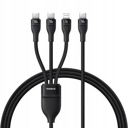 USB-C - Lightning Oplaadkabel / 2 x USB-C Baseus Flash Series III 3in1, 100W, 1.5m, Zwart P10377502111-00