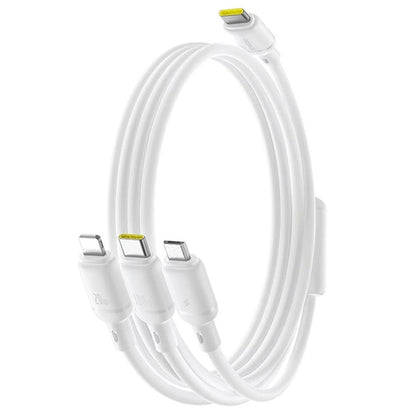 USB-C - Lightning / microUSB / USB-C Baseus Silky 3in1 Oplaadkabel, 100W, 1.5m, Wit P10377706213-00