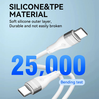 USB-C Oplaadkabel - USB-C WZK WSTCC2, 65W, 2m, Wit 