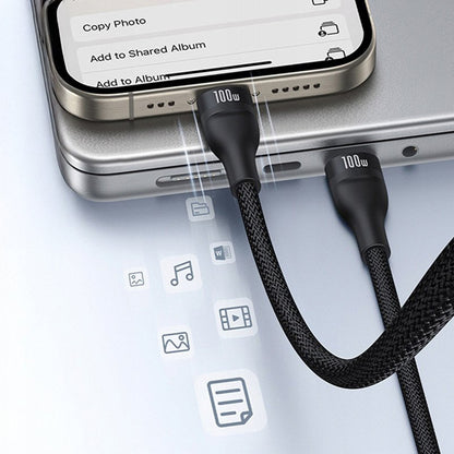 USB-C - Lightning Oplaadkabel / 2 x USB-C Baseus Flash Series III 3in1, 100W, 1.5m, Zwart P10377502111-00