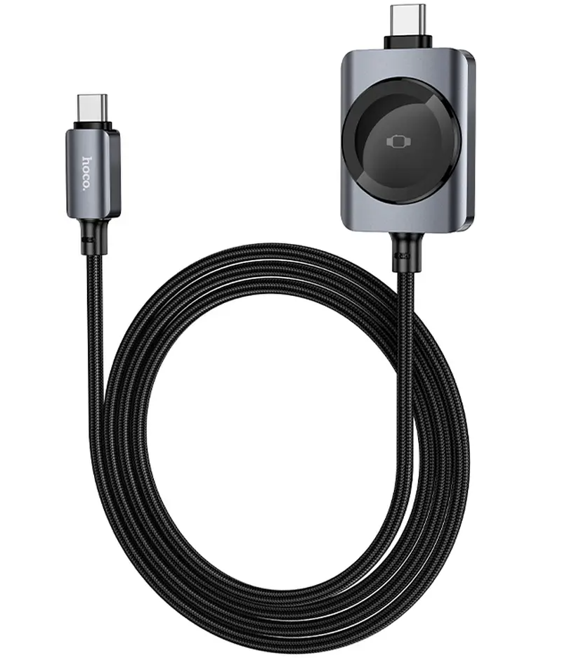 USB-C Oplaadkabel - USB-C HOCO CW66 2in1, 100W, 1,2m, Zwart