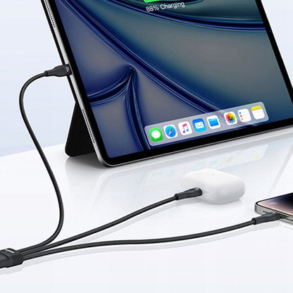 USB-C - Lightning Oplaadkabel / 2 x USB-C Baseus Flash Series III 3in1, 100W, 1.5m, Zwart P10377502111-00
